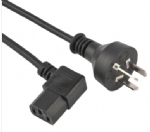 阿根廷電源線 (IRAM電源線) 三芯IRAM 2073阿根廷插頭，IEC 60320 C13 品子尾，電腦插，右轉（左轉）IRAM認證安規標準AC電源連接線
