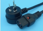 澳大利亞電源線（SAA電源線）三芯彎頭背部帶插座10A澳大利亞SAA認(rèn)證規(guī)標(biāo)準(zhǔn)AC電源連接線豬尾部插頭
