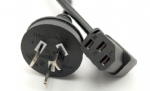 澳大利亞電源線三芯奧標10A插頭，IEC 60320 C13彎頭 右轉，左轉品子尾，電腦插，SAA認證安規標準AC電源連接線