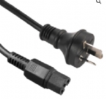 澳大利亞電源線（SAA電源線）三芯奧標10A插頭，IEC 60320 C15 凹槽品子尾，耐熱型插座，澳大利亞SAA認證安規標準AC電源連接線