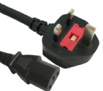 英國電源線 (UK電源) 帶保險絲，注塑式大英插頭，IEC 60320 C13 品子尾， 電腦插， BSI1363A，ASTA認證安規標準AC電源連接線