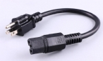 美國(guó)電源線，UL電源線，IEC 60320 C15 凹槽品子尾，耐熱型插座 ，三芯NEMA5-15P北美通用插頭，定制電源線長(zhǎng)度，美國(guó)UL，加拿大cUL認(rèn)證