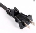 美國電源線 (UL電源線)，兩芯帶卡扣，NEMA 1-15P 美國UL加拿大cUL認證安規標準AC電源連接線插頭