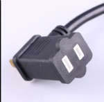 美國電源線 (UL電源線) NEMA 1-15P 尾部帶插座，兩芯帶背部插座插頭，美國UL加拿大cUL認證安規標準AC電源連接線