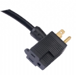 美國電源線 (UL電源線)NEMA 5-15P 尾部帶插座，豬尾巴插頭美國UL加拿大cUL認證安規標準AC電源連接線